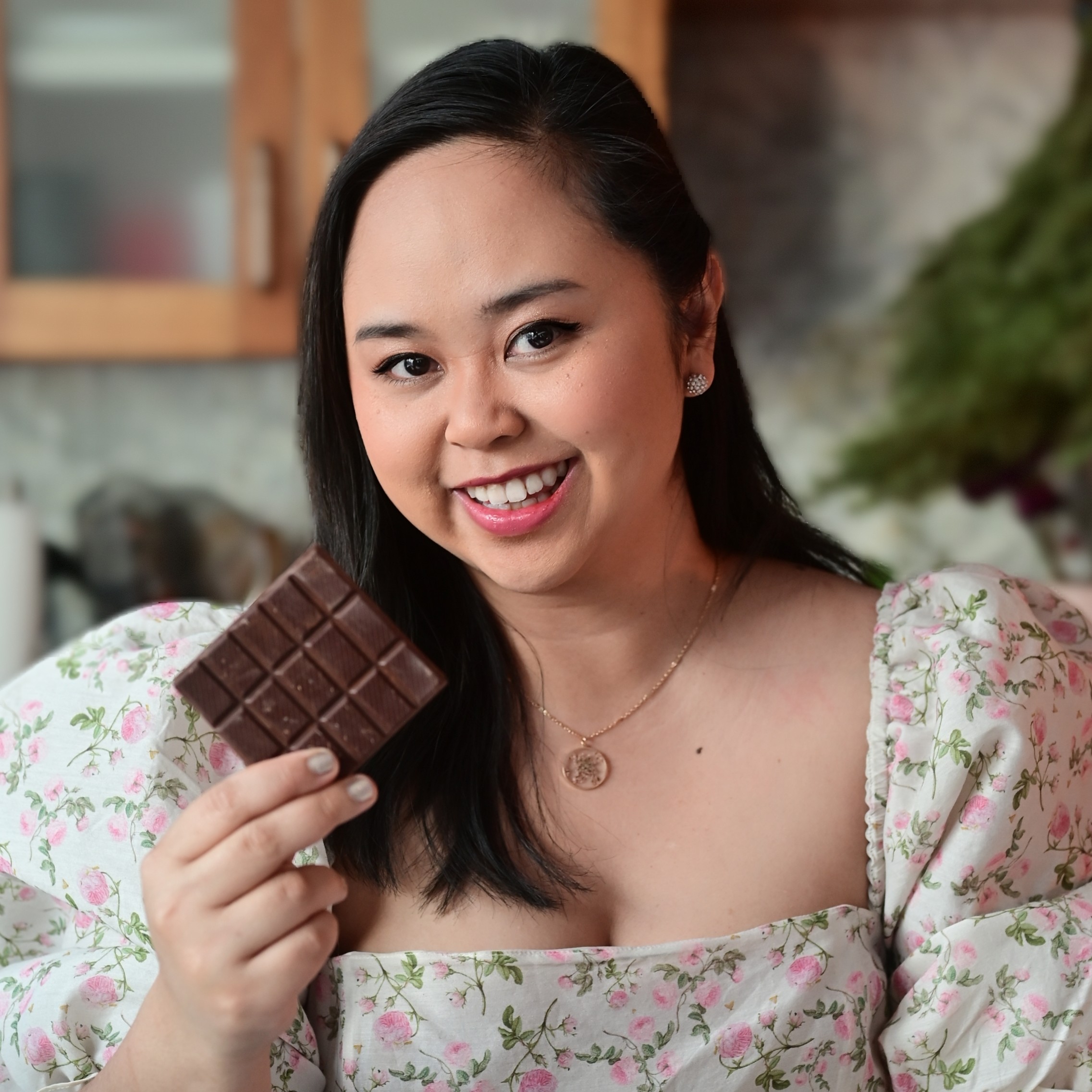 girl holding chocolate