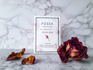 fossa chocolate lychee rose dried rose petals
