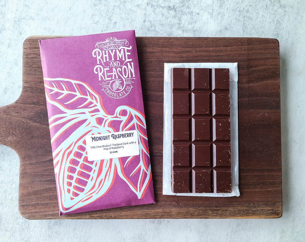 Rhyme and Reason Chocolate from Seek Chocolate Shop Dark and Dairy-free Subscription Box