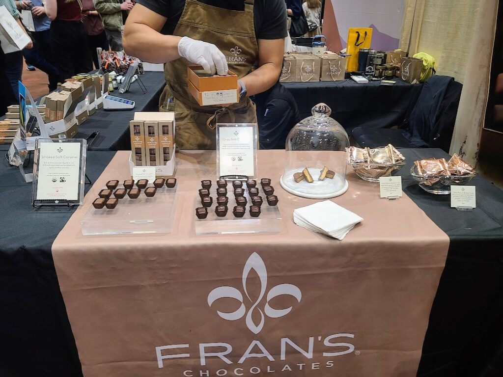 Fran's Chocolates booth at the Northwest Chocolate Festival